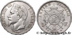 5 francs Napoléon III, tête laurée 1870 Strasbourg F.331/17