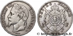 5 francs Napoléon III, tête laurée 1868 Strasbourg F.331/13