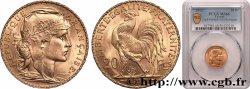 20 francs or Coq, Liberté Égalité Fraternité - Refrappe 1912 Paris F.535/6 var.