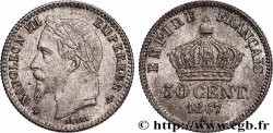 50 centimes Napoléon III, tête laurée 1867 Paris F.188/13