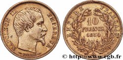 10 francs or Napoléon III, tête nue, petit module, tranche lisse 1854 Paris F.505/1