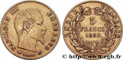 5 francs or Napoléon III tête nue, grand module 1860 Strasbourg F.501/13