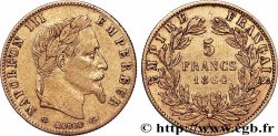 5 francs or Napoléon III, tête laurée 1864 Paris F.502/5