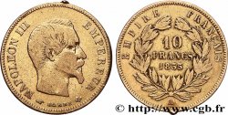 10 francs or Napoléon III, tête nue, grand module 1855 Paris F.506/1