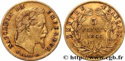 5 francs or Napoléon III, tête laurée 1866 Paris F.502/9 fSS 