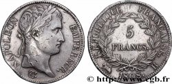5 francs Napoléon empereur, République française 1808 Rouen F.306/3