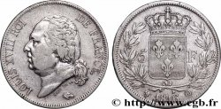 5 francs Louis XVIII, tête nue 1816 Perpignan F.309/11