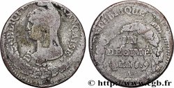Un décime Dupré, grand module, Fauté double frappe 1797 Paris F.129/1 var. VF 