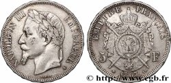 5 francs Napoléon III, tête laurée 1867 Paris F.331/10