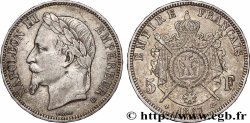 5 francs Napoléon III, tête laurée 1867 Strasbourg F.331/11