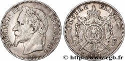 5 francs Napoléon III, tête laurée 1867 Strasbourg F.331/11