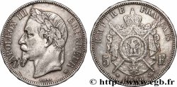 5 francs Napoléon III, tête laurée 1868 Strasbourg F.331/13