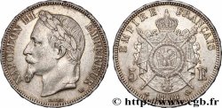 5 francs Napoléon III, tête laurée 1868 Strasbourg F.331/13