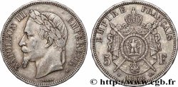 5 francs Napoléon III, tête laurée 1868 Strasbourg F.331/13