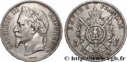 5 francs Napoléon III, tête laurée 1869 Strasbourg F.331/15