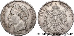 5 francs Napoléon III, tête laurée 1869 Strasbourg F.331/15
