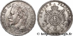 5 francs Napoléon III, tête laurée 1869 Strasbourg F.331/15