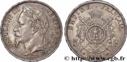 5 francs Napoléon III, tête laurée 1869 Strasbourg F.331/15