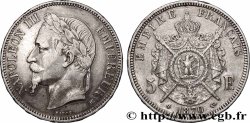5 francs Napoléon III, tête laurée 1870 Strasbourg F.331/17