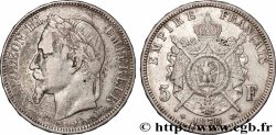5 francs Napoléon III, tête laurée 1870 Strasbourg F.331/17