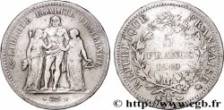 5 francs Hercule, IIe République 1849 Strasbourg F.326/6