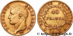 40 francs or Napoléon tête nue, Calendrier grégorien 1806 Paris F.538/1