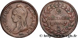 2 décimes Dupré 1796 Paris F.145/1 AU 