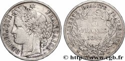 5 francs Cérès, IIe République 1849 Strasbourg F.327/3
