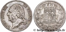 5 francs Louis XVIII, tête nue 1822 Paris F.309/68 VF 