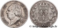 5 francs Louis XVIII, tête nue 1824 Lille F.309/98 VF 