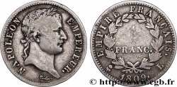 1 franc Napoléon Ier tête laurée, Empire français 1809 Bayonne F.205/6 F 