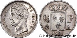 1/4 franc Charles X 1827 Paris F.164/10 AU 