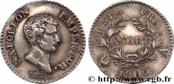 Quart (de franc) Napoléon Empereur, Calendrier grégorien 1806 Paris F.159/1 XF 