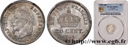 20 centimes Napoléon III, tête laurée, grand module 1867 Strasbourg F.150/2