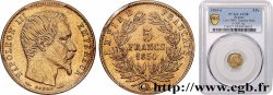 5 francs or Napoléon III, tête nue, petit module, tranche lisse 1854 Paris F.500/1