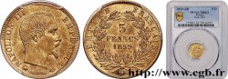 5 francs or Napoléon III, tête nue, grand module 1859 Strasbourg F.501/8