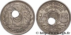 25 centimes Lindauer, maillechort, trou décentré 1939  F.172/3 var. SUP 