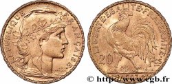 20 francs or Coq, Liberté Égalité Fraternité 1907 Paris F.535/1