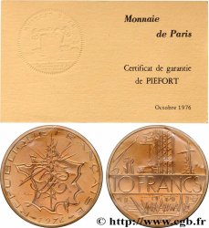 Piéfort Cu-Ni-Al de 10 francs Mathieu, tranche B 1976 Pessac GEM.186 P1