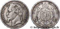 5 francs Napoléon III, tête laurée 1867 Paris F.331/10