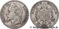 5 francs Napoléon III, tête laurée 1868 Strasbourg F.331/13