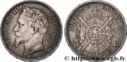 5 francs Napoléon III, tête laurée 1869 Paris F.331/14