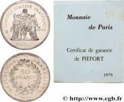 Piéfort Argent de 50 francs Hercule  1979 Pessac GEM.223 P1