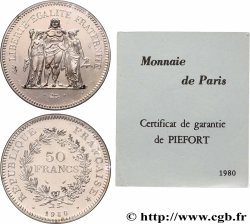 Piéfort Argent de 50 francs Hercule 1980 Pessac GEM.223 P1