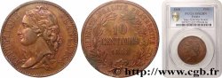 Concours de 10 centimes, piéfort au quadruple (ou double piéfort), essai en cuivre par Magniadas, premier revers, frappe médaille 1848 Paris VG.3165 P