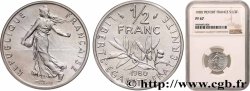 Piéfort Argent de 1/2 franc Semeuse 1980 Pessac GEM.91 P2