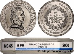 5 francs Franc d’argent de Henri III 2000 Paris F.351/1 MS65 GENI