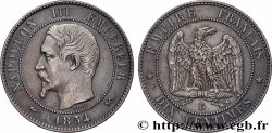 Dix centimes Napoléon III, tête nue 1854 Rouen F.133/12