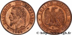 Deux centimes Napoléon III, tête laurée 1862 Bordeaux F.108A/7