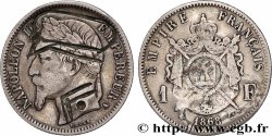 1 franc Napoléon III, tête laurée, satirique 1868 Paris F.215/10 var.